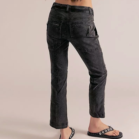 FREE PEOPLE We The Free Hot In It Moto Pants NWT Washed Black - Picture 3 of 16